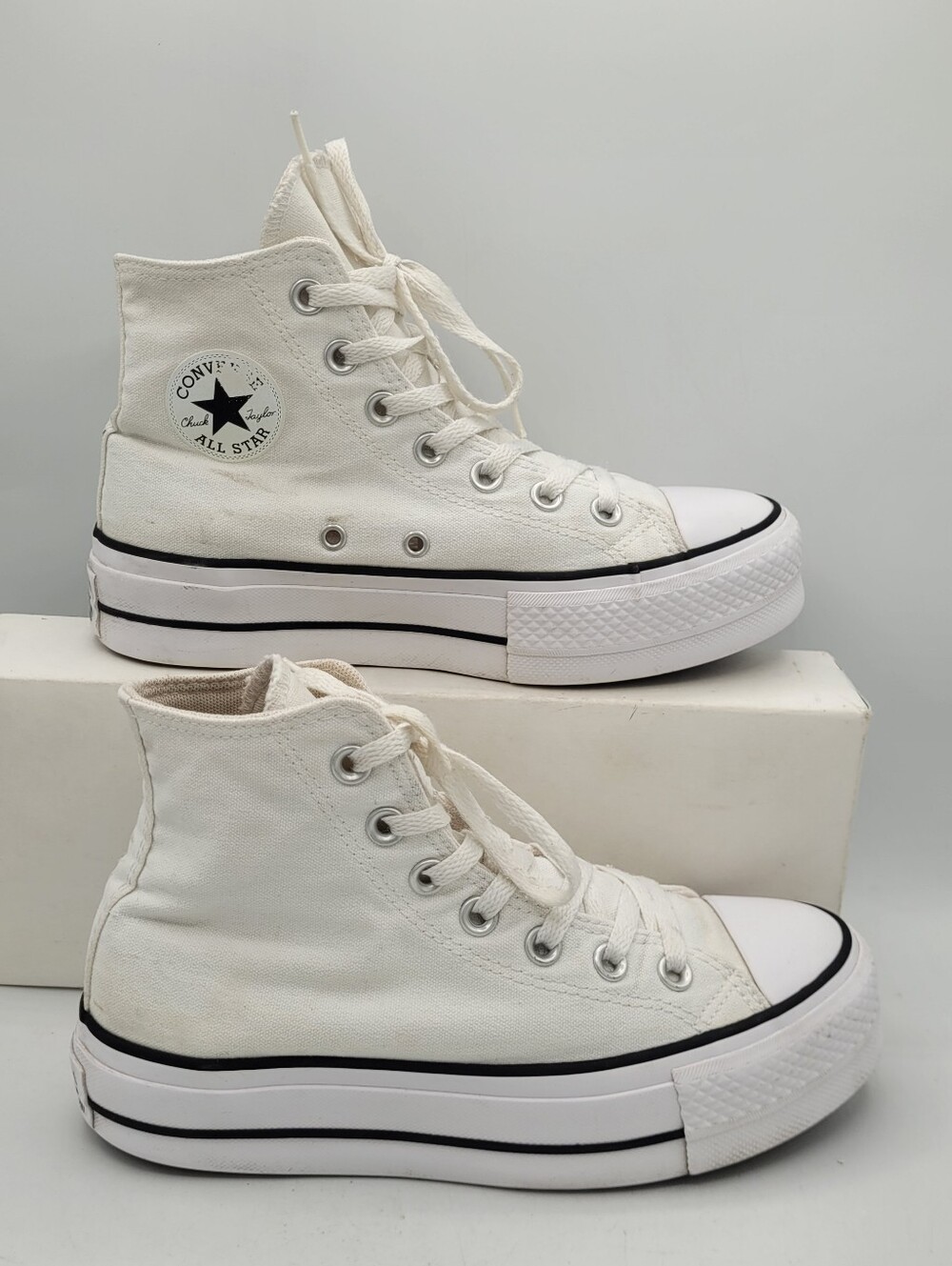 Converse Hightop Platform Shoes Size 5.5 In Womens
